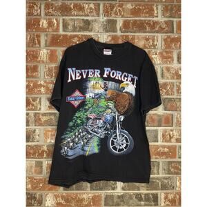 VTG Graphic Print T-shirt Mens Large Cycle Easy Riders Eagle Motorcycle Biker